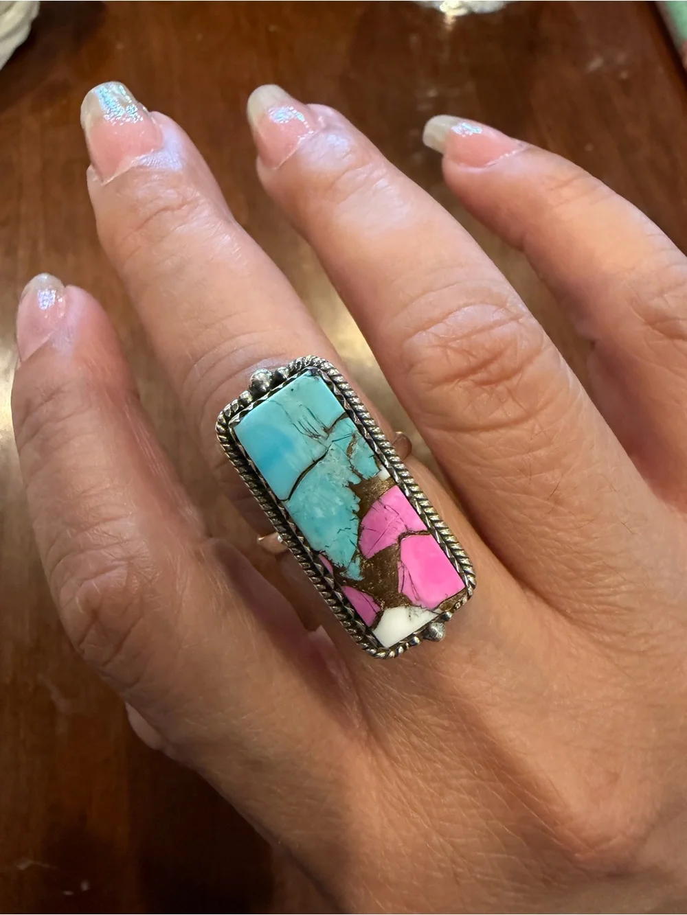 Sterling Silver Cotton Candy 925 Size 8 New Ring Gift